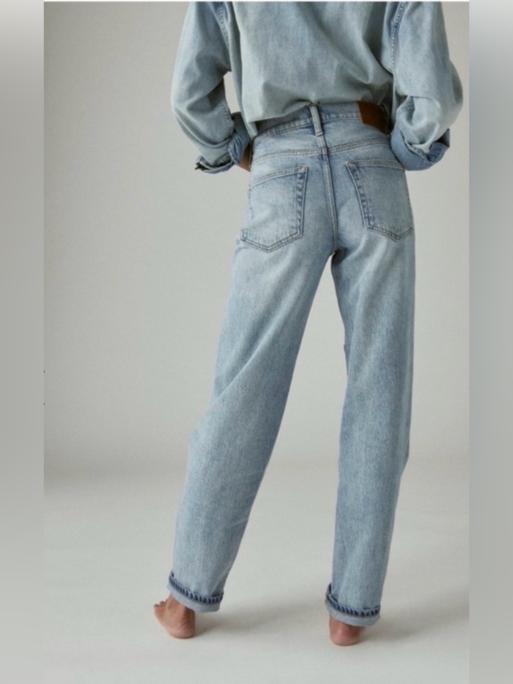 Lucky Legend Boyfriend Mid Rise Relaxed Straight Jeans Patchwork Size 26 - Picture 4 of 16